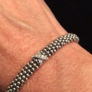 LAGOS sterling silver bracelet with diamonds in silver X